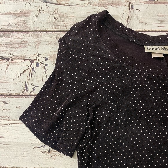 Vintage Ronni Nicole 90s Polka Dot Skater Dress Stretchy Women's Size 10  Summer - Picture 3 of 11